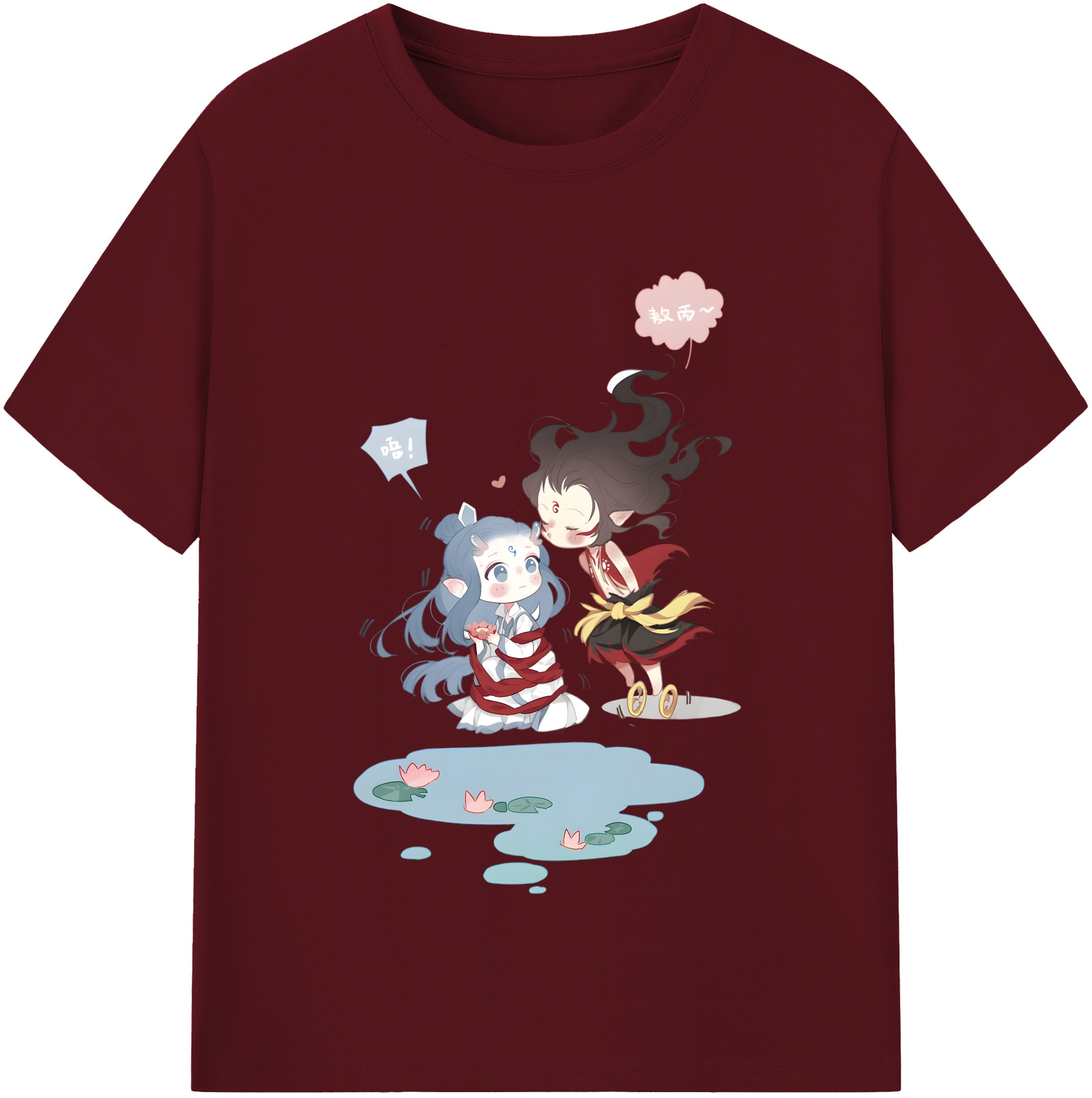 （画像用） Ne Zha 2 ナタ 魔童の大暴れ 綿100％半袖Tシャツ（フロントプリント）